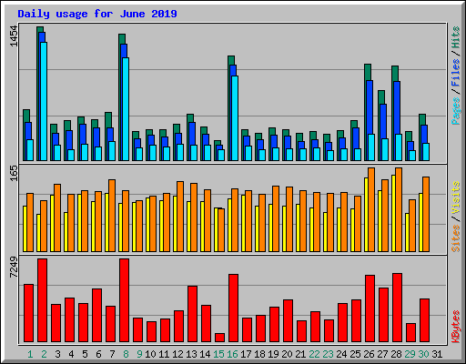 Daily usage for June 2019