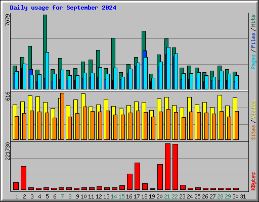 Daily usage for September 2024