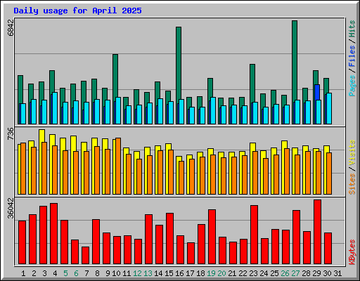 Daily usage for April 2025