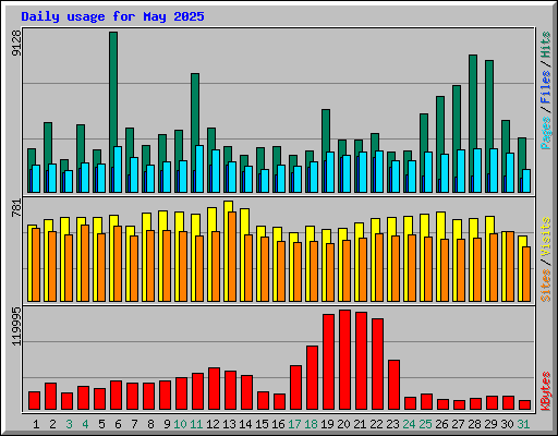Daily usage for May 2025