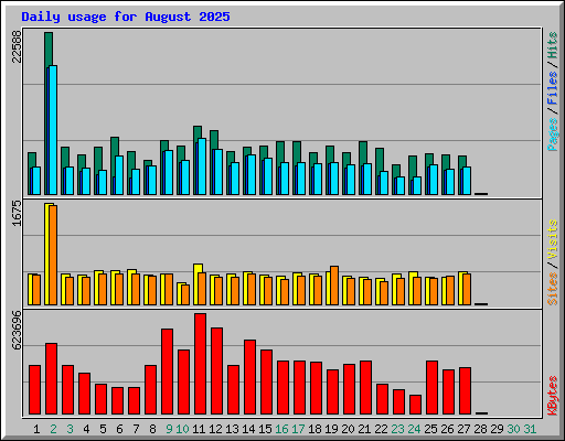 Daily usage for August 2025