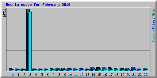 Hourly usage for February 2016