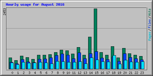 Hourly usage for August 2016