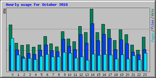 Hourly usage for October 2016