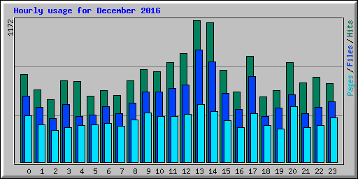 Hourly usage for December 2016