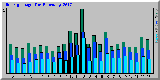 Hourly usage for February 2017