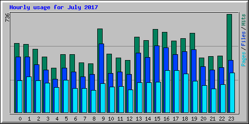 Hourly usage for July 2017
