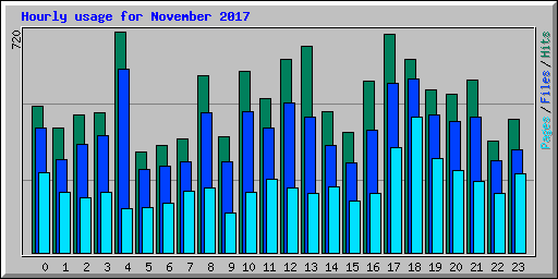 Hourly usage for November 2017