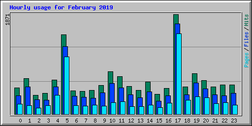 Hourly usage for February 2019