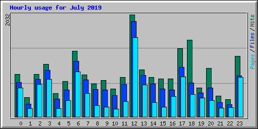 Hourly usage for July 2019