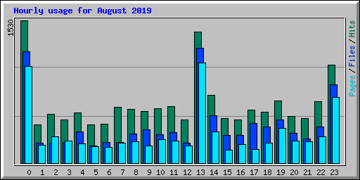 Hourly usage for August 2019