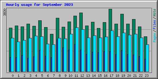 Hourly usage for September 2023