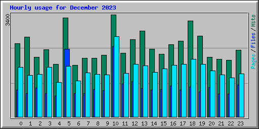 Hourly usage for December 2023