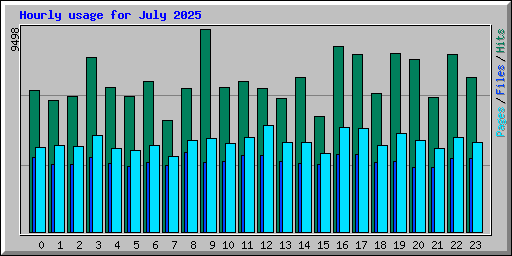 Hourly usage for July 2025
